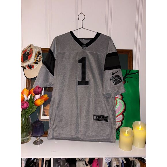 Cam Newton Carolina Panthers Nike Gray Gridiron II Limited Jersey XL - Picture 1 of 4